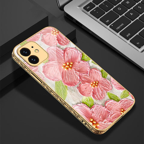 iPhone 11 Cover - Floral Series - Premium Electroplated Shutterproof Case Soft Silicon Borders Case