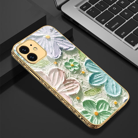 iPhone 11 Cover - Floral Series - Premium Electroplated Shutterproof Case Soft Silicon Borders Case