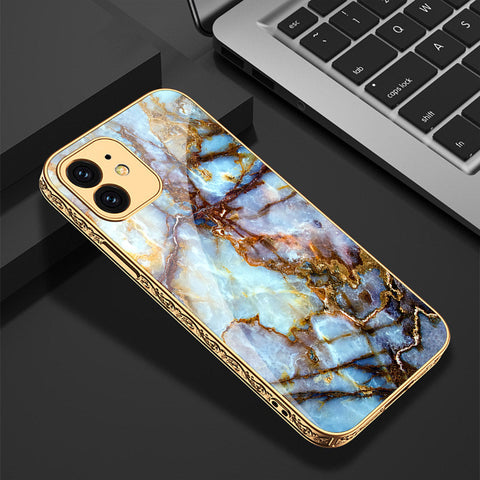 iPhone 12 Cover - Colorful Marble Series - Premium Electroplated Shutterproof Case Soft Silicon Borders Case