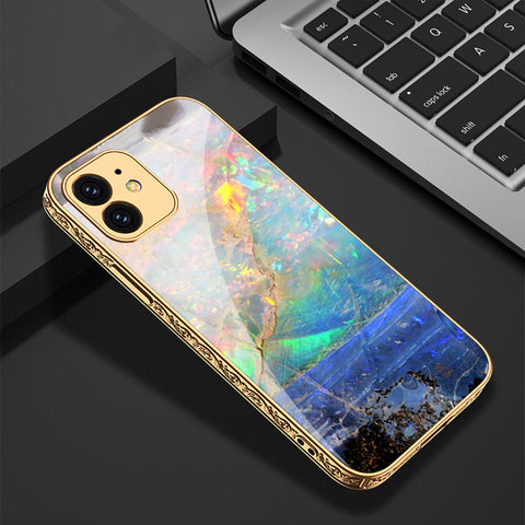 iPhone 11 Cover - Colorful Marble Series - Premium Electroplated Shutterproof Case Soft Silicon Borders Case