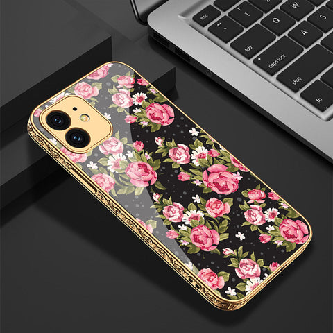 iPhone 11 Cover - Floral Series - Premium Electroplated Shutterproof Case Soft Silicon Borders Case