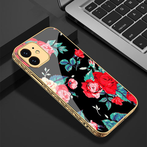 iPhone 11 Cover - Floral Series - Premium Electroplated Shutterproof Case Soft Silicon Borders Case