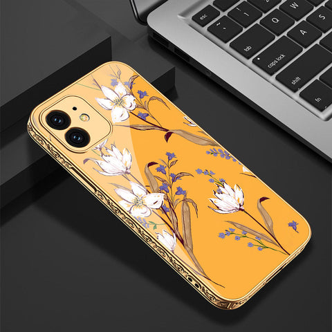 iPhone 11 Cover - Floral Series - Premium Electroplated Shutterproof Case Soft Silicon Borders Case