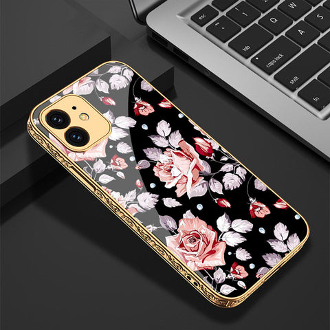 iPhone 11 Cover - Floral Series - Premium Electroplated Shutterproof Case Soft Silicon Borders Case