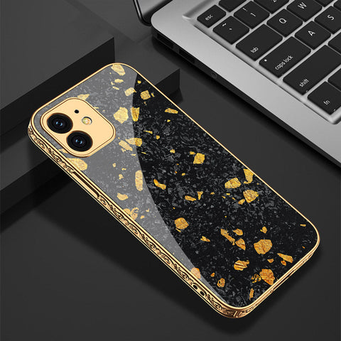 iPhone 12 Cover - Black Marble Series - Premium Electroplated Shutterproof Case Soft Silicon Borders Case