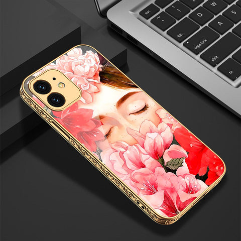 iPhone 11 Cover - Floral Series - Premium Electroplated Shutterproof Case Soft Silicon Borders Case