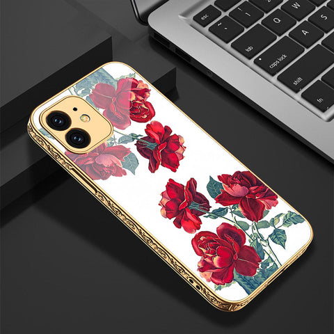 iPhone 12 Cover - Floral Series 2 - Premium Electroplated Shutterproof Case Soft Silicon Borders Case