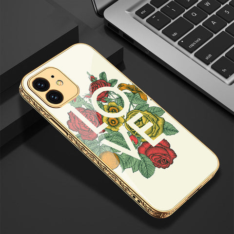 iPhone 12 Cover - Floral Series 2 - Premium Electroplated Shutterproof Case Soft Silicon Borders Case