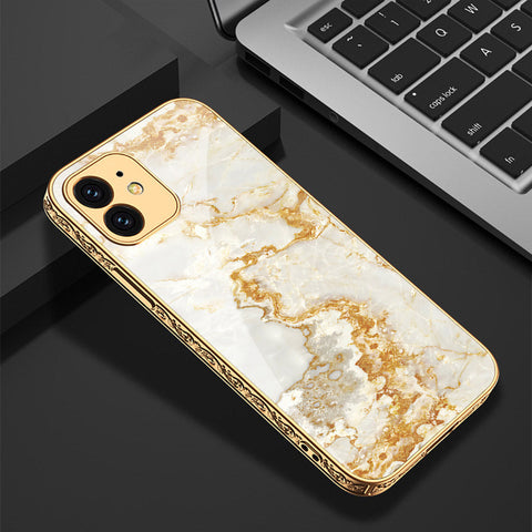 iPhone 12 Cover - Mystic Marble Series - Premium Electroplated Shutterproof Case Soft Silicon Borders Case