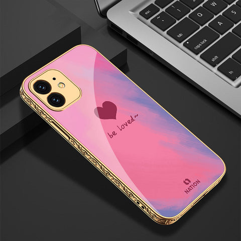 iPhone 12 Cover - Onation Heart Series - Premium Electroplated Shutterproof Case Soft Silicon Borders Case