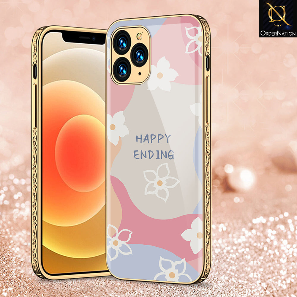 iPhone 12 Pro Max Cover - Happy Series - Premium Electroplated Shutterproof Case Soft Silicon Borders Case