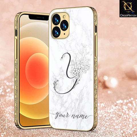 iPhone 12 Pro Max Cover - Personalized Alphabet Series - Premium Electroplated Shutterproof Case Soft Silicon Borders Case