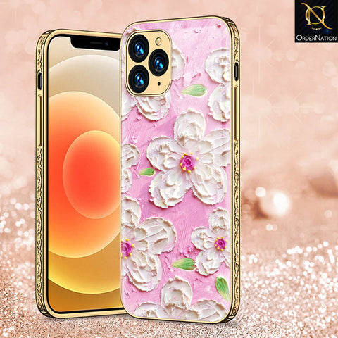 iPhone 12 Pro Cover - Floral Series - Premium Electroplated Shutterproof Case Soft Silicon Borders Case