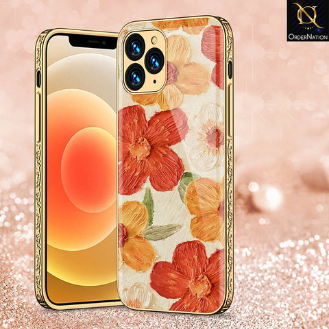 iPhone 12 Pro Cover - Floral Series - Premium Electroplated Shutterproof Case Soft Silicon Borders Case