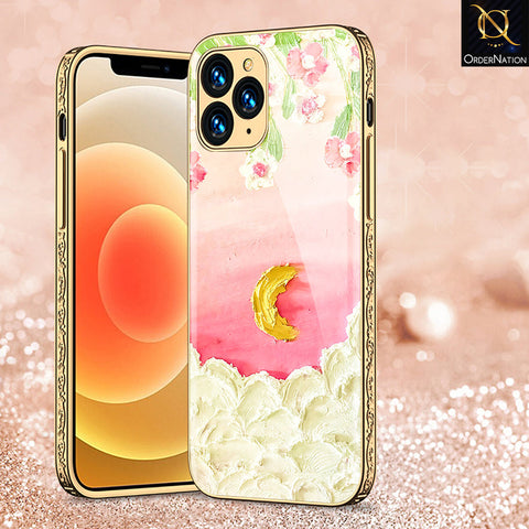 iPhone 12 Pro Cover - Floral Series - Premium Electroplated Shutterproof Case Soft Silicon Borders Case