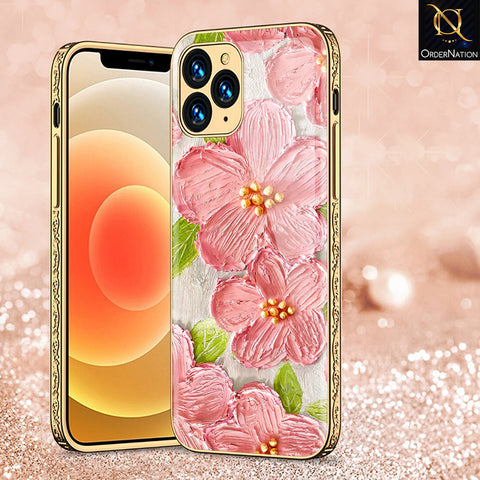 iPhone 11 Pro Cover - Floral Series - Premium Electroplated Shutterproof Case Soft Silicon Borders Case