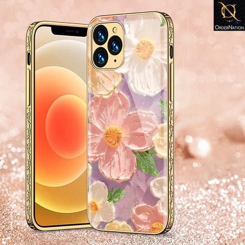 iPhone 12 Pro Cover - Floral Series - Premium Electroplated Shutterproof Case Soft Silicon Borders Case