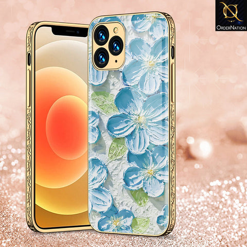 iPhone 12 Pro Cover - Floral Series - Premium Electroplated Shutterproof Case Soft Silicon Borders Case