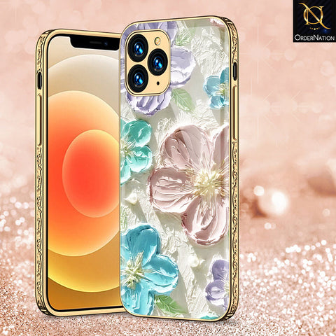 iPhone 11 Pro Cover - Floral Series - Premium Electroplated Shutterproof Case Soft Silicon Borders Case