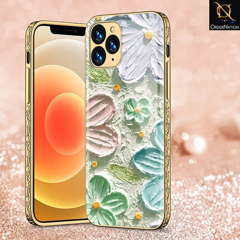 iPhone 12 Pro Cover - Floral Series - Premium Electroplated Shutterproof Case Soft Silicon Borders Case