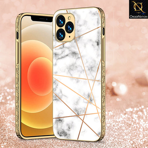 iPhone 11 Pro Cover - White Marble Series 2 - Premium Electroplated Shutterproof Case Soft Silicon Borders Case