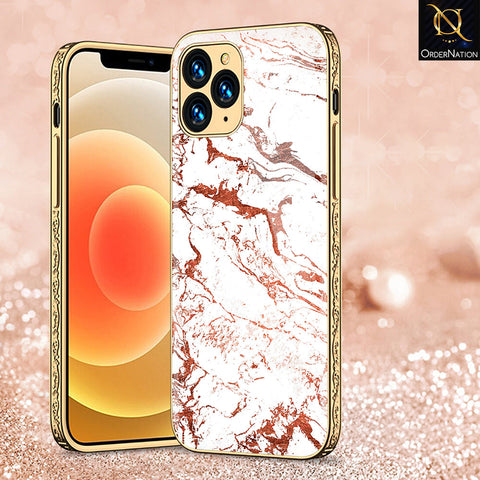 iPhone 12 Pro Max Cover - White Marble Series 2 - Premium Electroplated Shutterproof Case Soft Silicon Borders Case