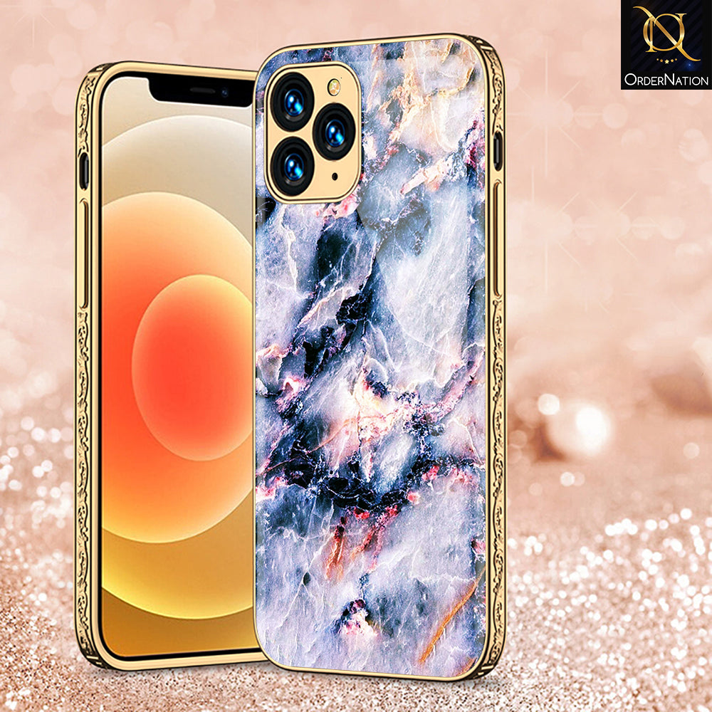 iPhone 11 Pro Max Cover - Colorful Marble Series - Premium Electroplated Shutterproof Case Soft Silicon Borders Case