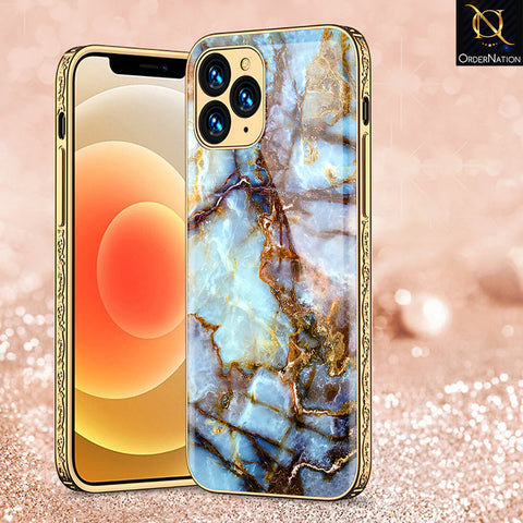 iPhone 12 Pro Max Cover - Colorful Marble Series - Premium Electroplated Shutterproof Case Soft Silicon Borders Case