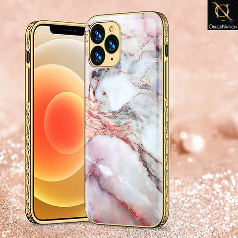 iPhone 11 Pro Max Cover - Colorful Marble Series - Premium Electroplated Shutterproof Case Soft Silicon Borders Case