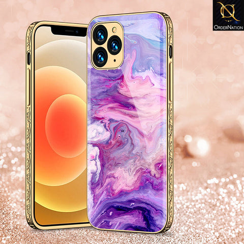 iPhone 12 Pro Max Cover - Colorful Marble Series - Premium Electroplated Shutterproof Case Soft Silicon Borders Case