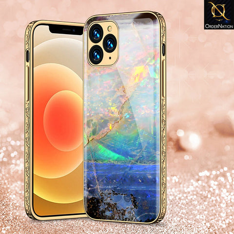 iPhone 12 Pro Cover - Colorful Marble Series - Premium Electroplated Shutterproof Case Soft Silicon Borders Case