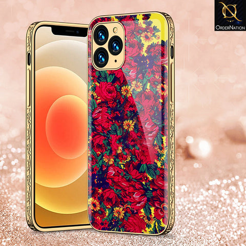 iPhone 11 Pro Cover - Floral Series - Premium Electroplated Shutterproof Case Soft Silicon Borders Case