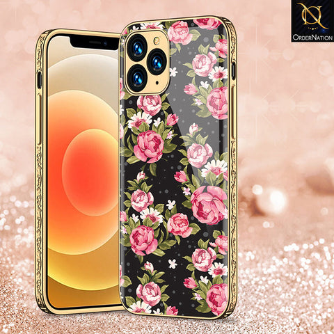 iPhone 11 Pro Max Cover - Floral Series - Premium Electroplated Shutterproof Case Soft Silicon Borders Case