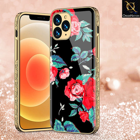 iPhone 11 Pro Max Cover - Floral Series - Premium Electroplated Shutterproof Case Soft Silicon Borders Case