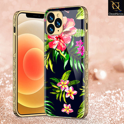 iPhone 11 Pro Max Cover - Floral Series - Premium Electroplated Shutterproof Case Soft Silicon Borders Case