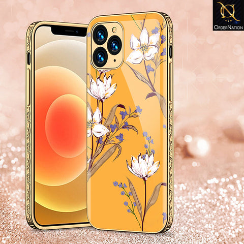 iPhone 12 Pro Cover - Floral Series - Premium Electroplated Shutterproof Case Soft Silicon Borders Case