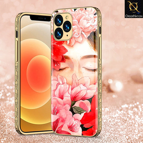 iPhone 12 Pro Max Cover - Floral Series - Premium Electroplated Shutterproof Case Soft Silicon Borders Case