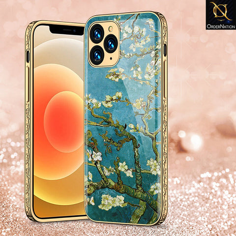 iPhone 12 Pro Max Cover - Floral Series 2 - Premium Electroplated Shutterproof Case Soft Silicon Borders Case