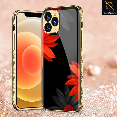 iPhone 11 Pro Max Cover - Floral Series 2 - Premium Electroplated Shutterproof Case Soft Silicon Borders Case