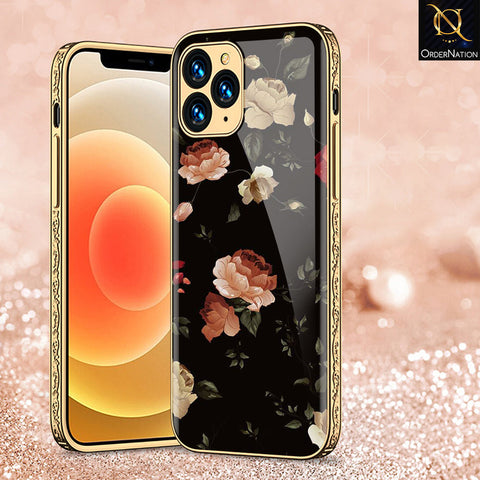 iPhone 12 Pro Max Cover - Floral Series 2 - Premium Electroplated Shutterproof Case Soft Silicon Borders Case