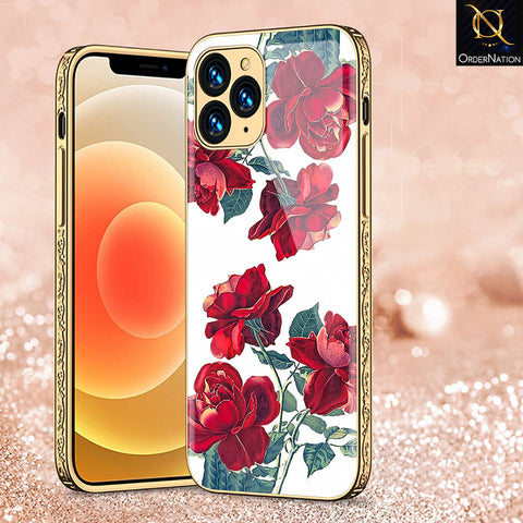 iPhone 12 Pro Cover - Floral Series 2 - Premium Electroplated Shutterproof Case Soft Silicon Borders Case