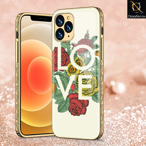 iPhone 12 Pro Cover - Floral Series 2 - Premium Electroplated Shutterproof Case Soft Silicon Borders Case