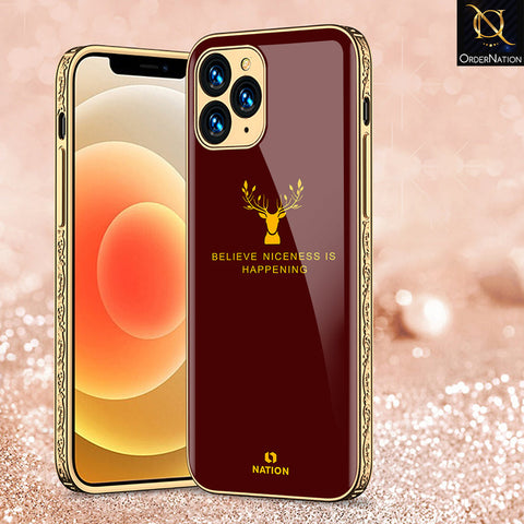 iPhone 11 Pro Max Cover - Nice Series - Premium Electroplated Infinity Ultra Shine Glass Soft Silicon Borders Case