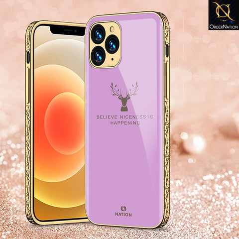 iPhone 11 Pro Max Cover - Nice Series - Premium Electroplated Infinity Ultra Shine Glass Soft Silicon Borders Case