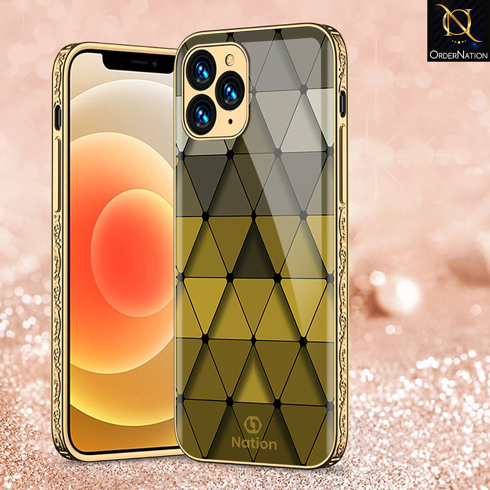 iPhone 12 Pro Cover - Onation Pyramid Series - Premium Electroplated Shutterproof Case Soft Silicon Borders Case