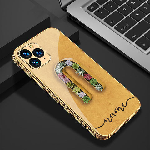 iPhone 12 Pro Cover - Personalized Alphabet Series - Premium Electroplated Shutterproof Case Soft Silicon Borders Case