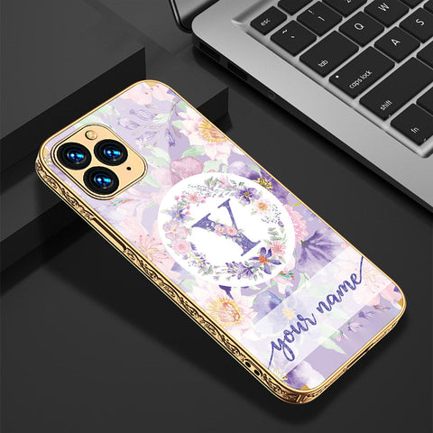 iPhone 12 Pro Max Cover - Personalized Alphabet Series - Premium Electroplated Shutterproof Case Soft Silicon Borders Case