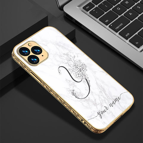 iPhone 11 Pro Max Cover - Personalized Alphabet Series - Premium Electroplated Shutterproof Case Soft Silicon Borders Case