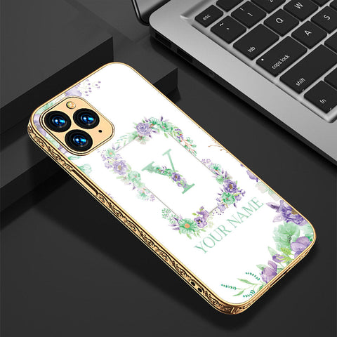 iPhone 11 Pro Cover - Personalized Alphabet Series - Premium Electroplated Shutterproof Case Soft Silicon Borders Case