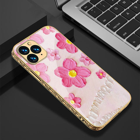 iPhone 11 Pro Cover - Floral Series - Premium Electroplated Shutterproof Case Soft Silicon Borders Case